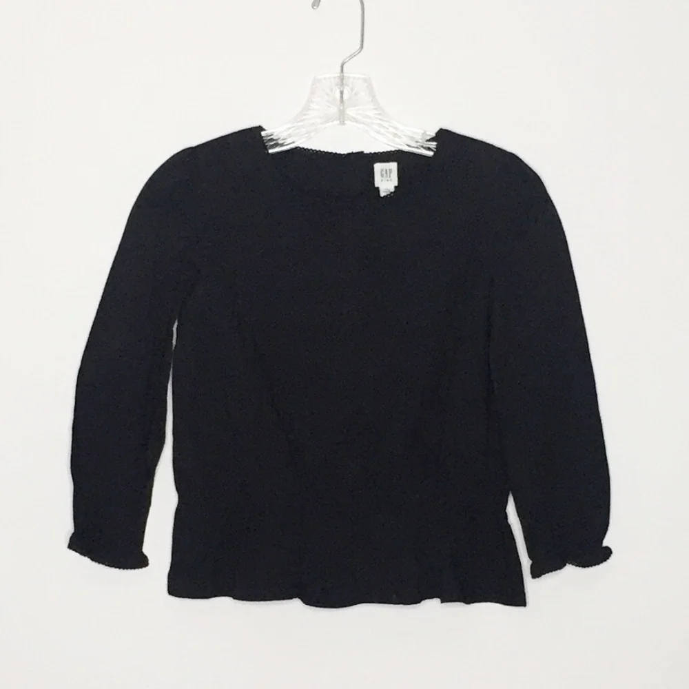 GAP KIDS | Black peplum peasant top